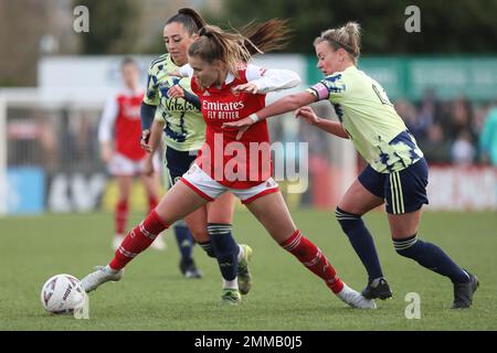 Borehamwood, Großbritannien. 29. Januar 2023. Victoria Pelova von Arsenal Women am 29. Januar 2023 während des Women's FA Cup 4. Round Match zwischen Arsenal Women und Leeds Utd Women im Meadow Park, Borehamwood, England. Foto: Joshua Smith. Nur redaktionelle Verwendung, Lizenz für kommerzielle Verwendung erforderlich. Keine Verwendung bei Wetten, Spielen oder Veröffentlichungen von Clubs/Ligen/Spielern. Kredit: UK Sports Pics Ltd/Alamy Live News Stockfoto