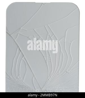 Defekter Bildschirm der isolierten Nahansicht des Smartphones Stockfoto