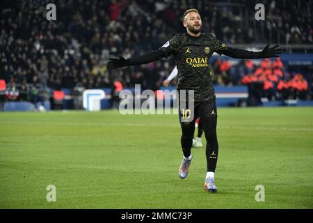 Julien Mattia / Le Pictorium - PSG - Reims - 30/11/2016 - Frankreich / Ile-de-France (Region) / Paris - Neymar Jr.'s Tor während des Spiels zwischen PSG und Stade de Reims im Prinzenpark am 29. Januar 2023. Stockfoto