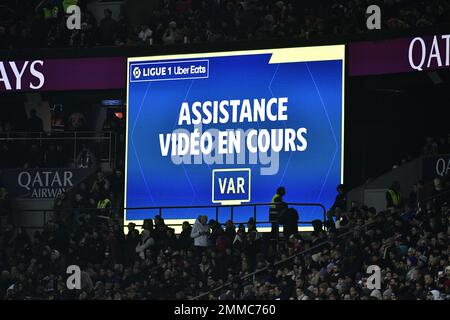 Julien Mattia / Le Pictorium - PSG - Reims - 30/11/2016 - Frankreich / Ile-de-France (Region) / Paris - Video Assistance während des Spiels zwischen PSG und Stade de Reims im Prinzenpark, 29. Januar 2023. Stockfoto