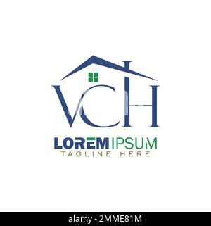 Vektordarstellung des Logos für Immobilien im VCH-Monogramm auf weißem Hintergrund Stock Vektor