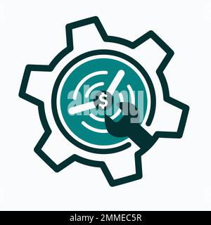 Symbol für Zeitmanagement in Unternehmen. Kann für Business-Apps und Websymbole verwendet werden Stock Vektor