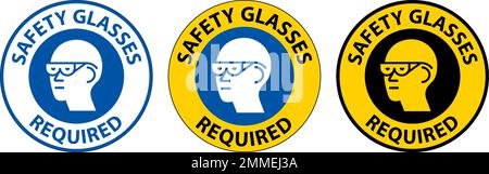 Bodenschild, Schutzbrille Erforderlich Stock Vektor