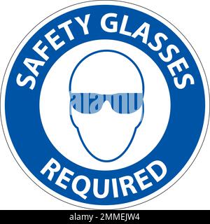 Bodenschild, Schutzbrille Erforderlich Stock Vektor