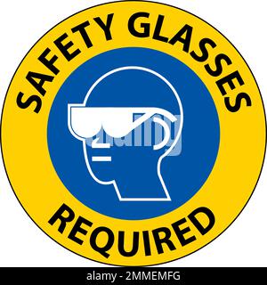 Bodenschild, Schutzbrille Erforderlich Stock Vektor