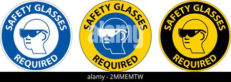 Bodenschild, Schutzbrille Erforderlich Stock Vektor