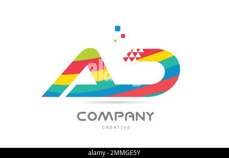 KOMBINATION aus farbenfrohem Buchstabenlogo und Symboldesign. Farbiges kreatives Vorlagendesign für Unternehmen oder Unternehmen. Vektorelement für Identität. Logot Stock Vektor