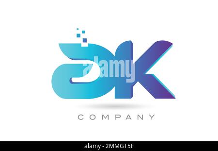 AK-Logo mit Buchstabenkombination. Kreative Vorlage für Unternehmen und Unternehmen Stock Vektor