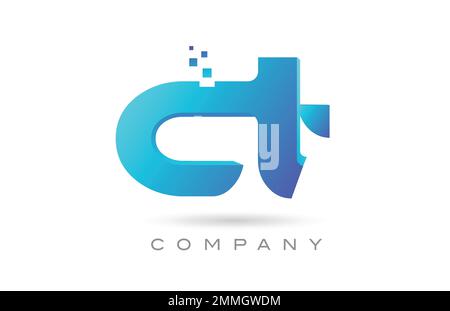 Kombination aus Logo und Buchstaben des CT-Alphabets. Kreative Vorlage für Unternehmen und Unternehmen Stock Vektor