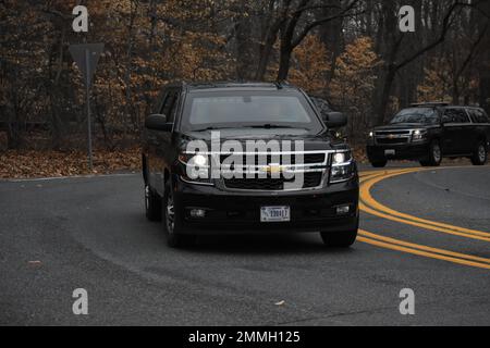 Wilmington, Usa. 29. Januar 2023. First Lady of the United States Jill Biden verlässt die Residenz in Wilmington auf dem Weg zum NFC Championship Game mit den Philadelphia Eagles und San Francisco 49ers am Lincoln Financial Field in Philadelphia Credit: SOPA Images Limited/Alamy Live News Stockfoto