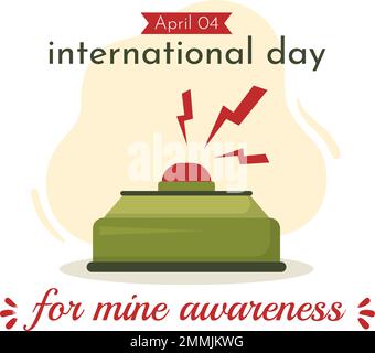 International Mine Awareness Day am 04. April – Illustration mit „Do Not Step on Landmines for Web Banner“ in handgezeichneten Vorlagen für flache Cartoons Stock Vektor