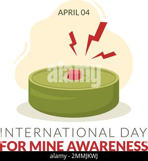 International Mine Awareness Day am 04. April – Illustration mit „Do Not Step on Landmines for Web Banner“ in handgezeichneten Vorlagen für flache Cartoons Stock Vektor