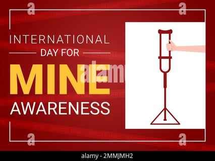 International Mine Awareness Day am 04. April – Illustration mit „Do Not Step on Landmines for Web Banner“ in handgezeichneten Vorlagen für flache Cartoons Stock Vektor