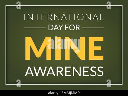 International Mine Awareness Day am 04. April – Illustration mit „Do Not Step on Landmines for Web Banner“ in handgezeichneten Vorlagen für flache Cartoons Stock Vektor