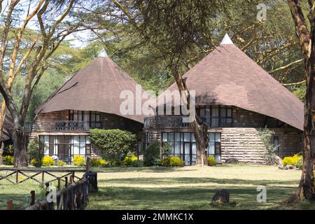 Bungalow im kenianischen Eco-Lodge-Hotel Stockfoto