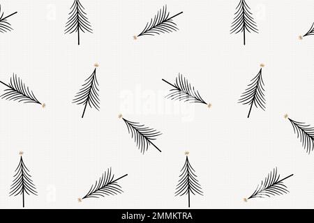 Einfache Weihnachten Hintergrund, schwarze Bäume Muster, niedliche Doodle Design-Vektor Stock Vektor