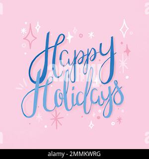 Fröhliche Feiertage Typografie, niedliche & festliche Grußformel Stock Vektor