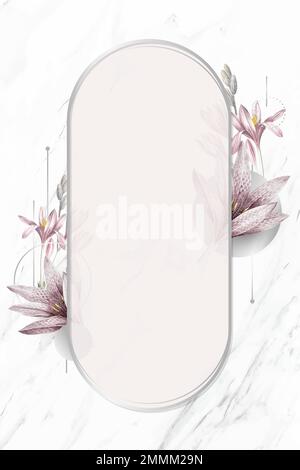 Rosa Amaryllis-Muster mit silbernem Rahmenvektor Stock Vektor