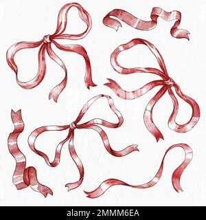 Band und Bogen Vektor Set handgezeichnete Illustration Stock Vektor