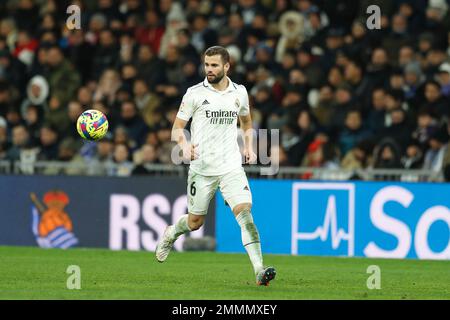 Madrid, Spanien. 29. Januar 2023. Nacho (Real) Fußball : spanisches Spiel „La Liga Santander“ zwischen Real Madrid CF 0-0 Real Sociedad im Estadio Santiago Bernabeu in Madrid, Spanien . Kredit: Mutsu Kawamori/AFLO/Alamy Live News Stockfoto