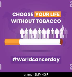 Banner zum Weltkrebstag. Vektordarstellung für den 4. Februar des World Cancer Day Stock Vektor