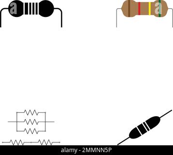 Vektorsymbol für elektrischen Widerstand. Ausgefülltes Flachzeichen für mobiles Konzept und Webdesign. Symbol für Glyphe des Widerstandselements. Symbol, Logo-Abbildung. V Stock Vektor