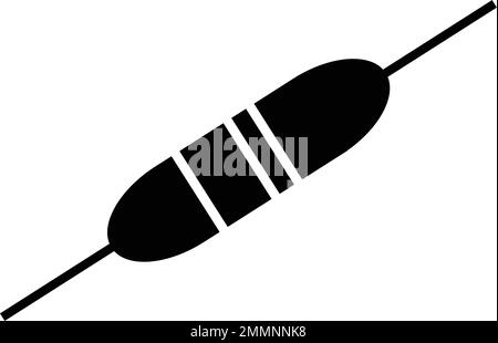 Vektorsymbol für elektrischen Widerstand. Ausgefülltes Flachzeichen für mobiles Konzept und Webdesign. Symbol für Glyphe des Widerstandselements. Symbol, Logo-Abbildung. V Stock Vektor