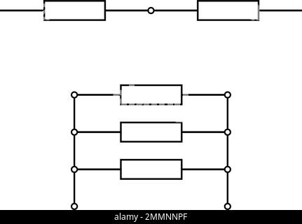 Vektorsymbol für elektrischen Widerstand. Ausgefülltes Flachzeichen für mobiles Konzept und Webdesign. Symbol für Glyphe des Widerstandselements. Symbol, Logo-Abbildung. V Stock Vektor