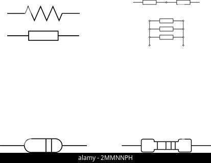 Vektorsymbol für elektrischen Widerstand. Ausgefülltes Flachzeichen für mobiles Konzept und Webdesign. Symbol für Glyphe des Widerstandselements. Symbol, Logo-Abbildung. V Stock Vektor