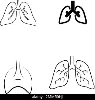 Lungen-Symbol-Material-Design Stock Vektor