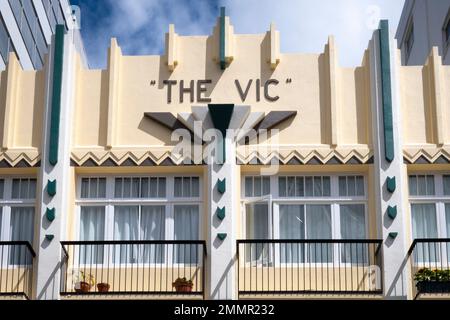 Art déco-Gebäude, Wellington, Nordinsel, Neuseeland Stockfoto