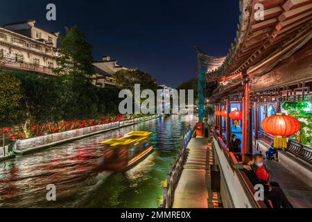 Nanjing qinhuai Fluss malerische Gegend bei Nacht Stockfoto
