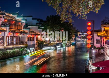 Nanjing qinhuai Fluss malerische Gegend bei Nacht Stockfoto