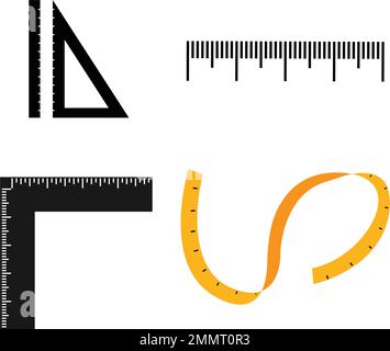 Zeichnungsdesign für das Lineal-Logo Stock Vektor