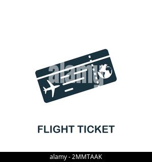 Symbol für Flugtickets. Einfarbiges einfaches Schild aus der Airport Elements Collection. Flugticket-Symbol für Logo, Vorlagen, Webdesign und Infografiken. Stock Vektor