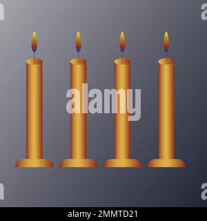 Vorlage für 3D-Logo-Designkonzept. 3D Kerzenkonzept-Vektorlogo. Stock Vektor