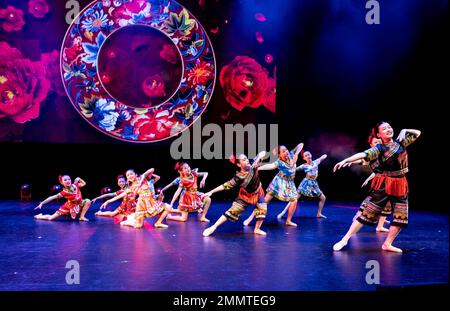 Auckland, Neuseeland. 29. Januar 2023. Künstler treten am 29. Januar 2023 in Auckland auf, Neuseeland, während der 2023 Happy Chinese New Year Glories of Huaxing Gala Night. Kredit: Sun Xueliang/Xinhua/Alamy Live News Stockfoto