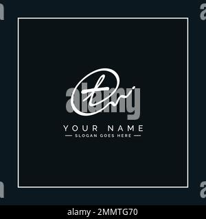 T Buchstabe Signature Logo – Anfangsbuchstabe für T – handgezeichnetes T-Logo Stock Vektor