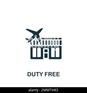 Duty-Free-Symbol. Einfarbiges einfaches Schild aus der Airport Elements Collection. Duty-Free-Symbol für Logo, Vorlagen, Webdesign und Infografiken. Stock Vektor