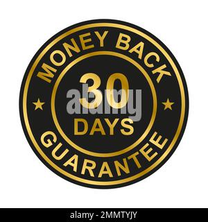 30 Tage Geld-zurück-Garantie Symbolvektor für Grafikdesign, Logo, Website, Social Media, mobile App, UI-Abbildung Stock Vektor