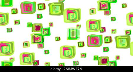 Kariertes Muster aus spiralförmigen Quadraten. Handgezeichneter geometrischer Kachelhintergrund mit zufällig angeordneter Textur. Wählen Sie harmonisch aus Stock Vektor