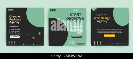 Banner für digitales Business-Marketing für Postvorlagen in sozialen Medien. Webinar für digitales Marketing und Bannerdesigns für Marketingagenturen Stock Vektor