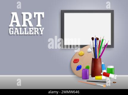 Kunstgalerie Modell, Vektorrealistische Illustration Stock Vektor