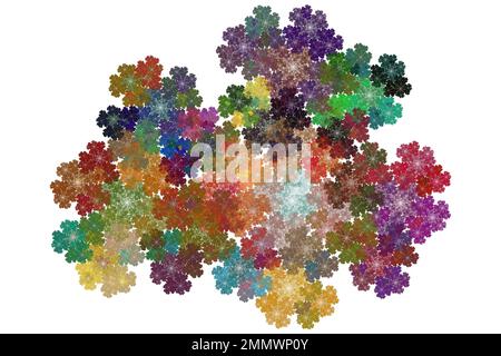 Farbige Fraktalblots, Fraktalmuster, computergeneriert Stockfoto