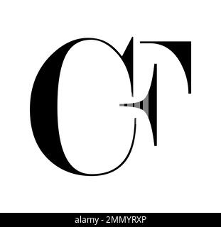 Vektordarstellung isoliert auf weißem Hintergrund von Monogramm-Logo Vektoranfangsbuchstaben CF Stock Vektor