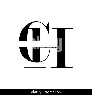 Vektordarstellung isoliert auf weißem Hintergrund von Monogramm Logo Vektor Anfangsbuchstaben CH Stock Vektor