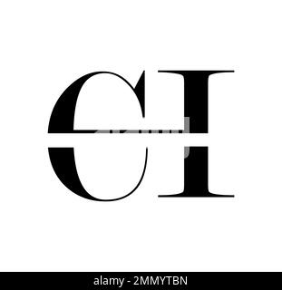Vektordarstellung isoliert auf weißem Hintergrund von Monogramm Logo Vektor Anfangsbuchstaben CH Stock Vektor