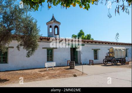 Die Casa de Estudillo in der Altstadt von San Diego ist eine beliebte Touristenattraktion. Die Altstadt war die ursprüngliche spanische Siedlung. Stockfoto