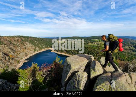 Frankreich, Haut Rhin, Vogesen in der Nähe von Bonhomme, Lac Blanc (weißer See), 1054 m Stockfoto