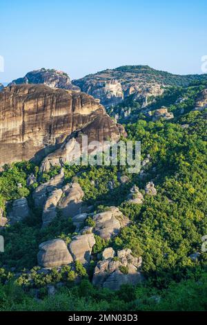 Griechenland, Thessalien, Kalambaka, Ort von Meteora, die zum UNESCO-Weltkulturerbe gehört Stockfoto